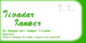 tivadar kamper business card